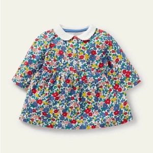 Mini Boden Floral Kids Dress - Blue, Red, Yellow
